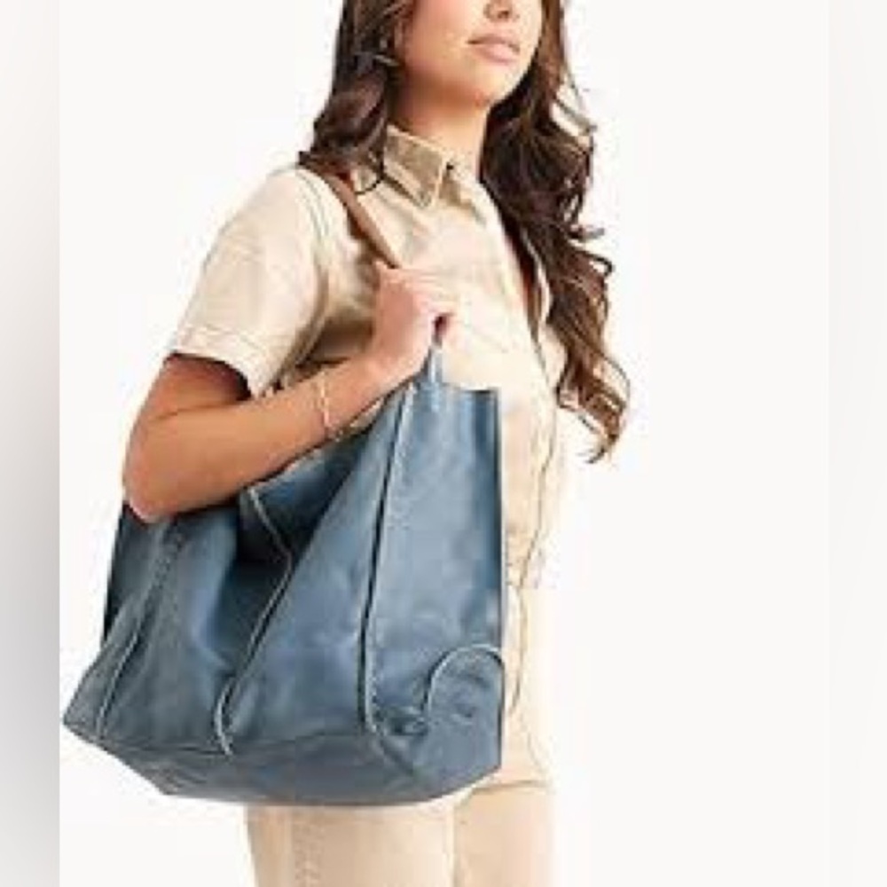 The Sak Los Feliz Slouchy LARGE Tote in Maritime Blue